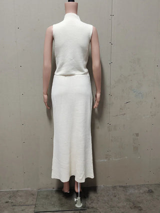 Sleeveless Knit Turtleneck Top & Slim Skirt Set - Diva Melody