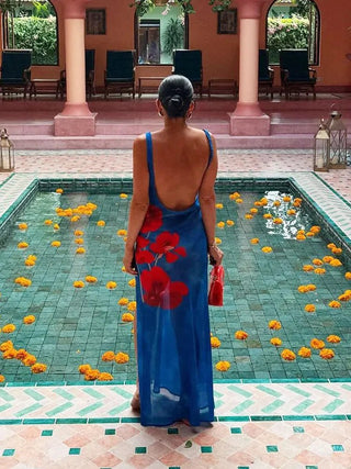 Sleeveless Square Neck Split Dress - Diva Melody