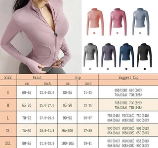 Slim Fit Lightweight Full Zip - up Yoga Sports Running Jacket - Diva Melody