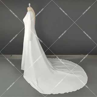 Soft Satin Backless Wedding Dress - Diva Melody