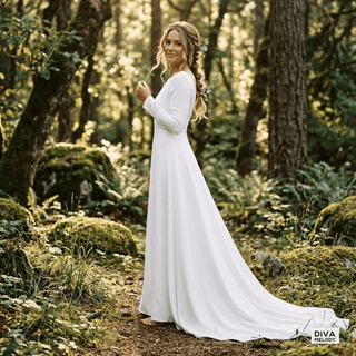 Soft Satin Backless Wedding Dress - Diva Melody