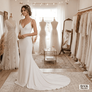 Soft Satin Mermaid Wedding Dress - Diva Melody