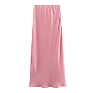 Solid Satin Silk Texture Skirt - Diva Melody