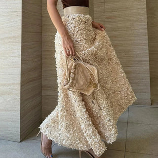 Sophisticated Embroidered Petal Winter Skirt - Diva Melody