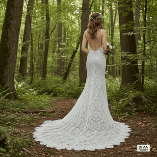 Spaghetti Strap Lace Mermaid Gown - Diva Melody