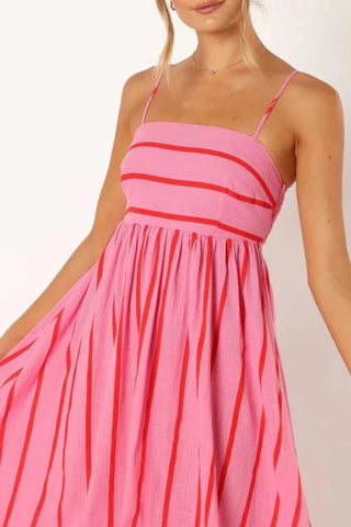 Spaghetti Strap Style Striped Maxi Dress - Diva Melody