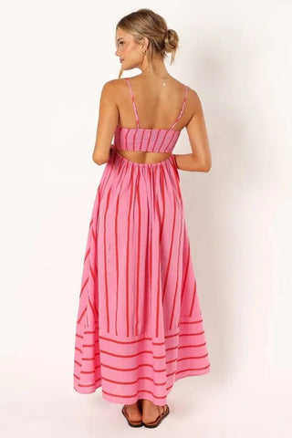 Spaghetti Strap Style Striped Maxi Dress - Diva Melody