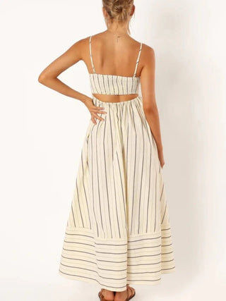 Spaghetti Strap Style Striped Maxi Dress - Diva Melody