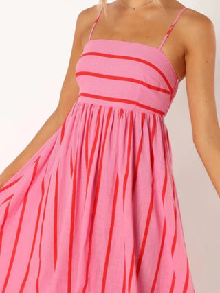 Spaghetti Strap Style Striped Maxi Dress - Diva Melody