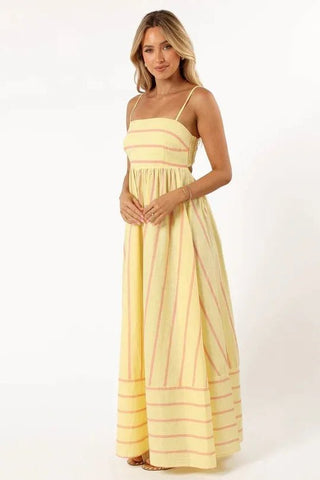 Spaghetti Strap Style Striped Maxi Dress - Diva Melody