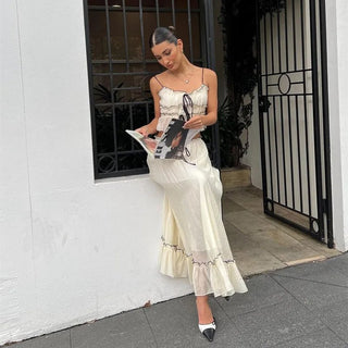 Spaghetti Strap Top & Long Skirt Summer Set - Diva Melody