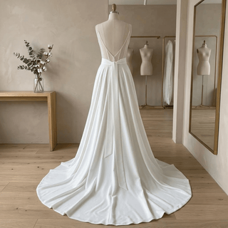 Spaghetti Straps A Line Bridal Dress - Diva Melody