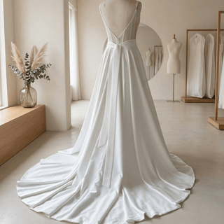 Spaghetti Straps A Line Bridal Dress - Diva Melody