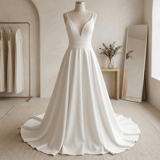 Spaghetti Straps A Line Bridal Dress - Diva Melody