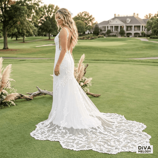 Spaghetti Straps Lace Mermaid Wedding Dress - Diva Melody