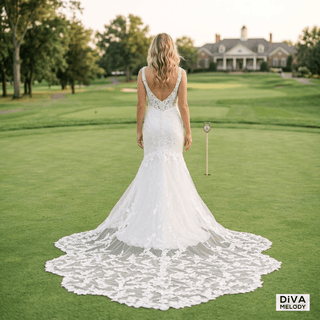 Spaghetti Straps Lace Mermaid Wedding Dress - Diva Melody