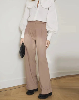 Spring Summer Pleated Wide Legs Pants - Diva Melody