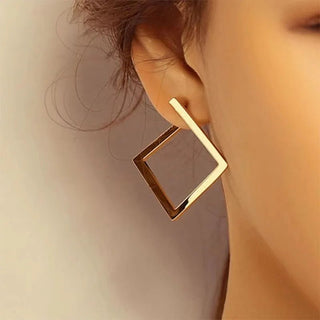 Square Geometric Rectangular Earrings - Diva Melody