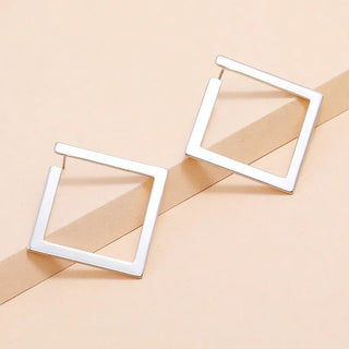 Square Geometric Rectangular Earrings - Diva Melody