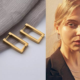 Square Geometric Rectangular Earrings - Diva Melody