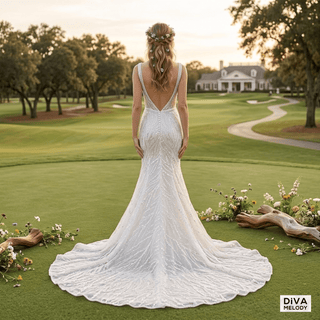 Square Neck Sequin Mermaid Gown - Diva Melody