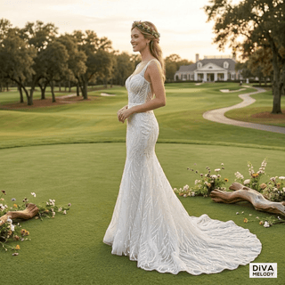Square Neck Sequin Mermaid Gown - Diva Melody