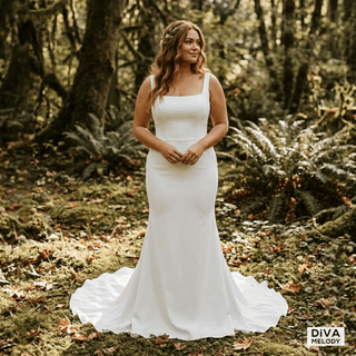 Square Neckline Wedding Dress - Diva Melody