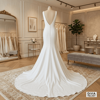 Square Neckline Wedding Dress - Diva Melody