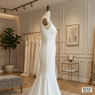 Square Neckline Wedding Dress - Diva Melody