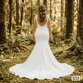 Square Neckline Wedding Dress - Diva Melody