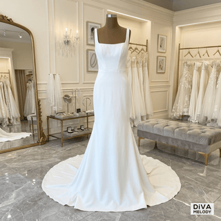 Square Neckline Wedding Dress - Diva Melody