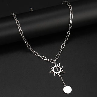 Stainless Steel Delicate Sun Totem Geometric Round Tassel Pendants - Diva Melody