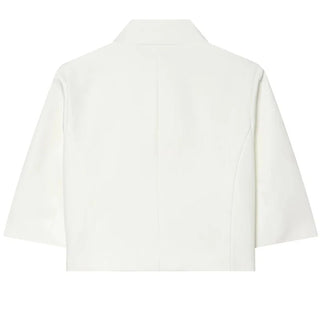 Stand Collar Cropped Wide Sleeve Blazer - Diva Melody
