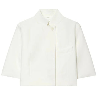 Stand Collar Cropped Wide Sleeve Blazer - Diva Melody