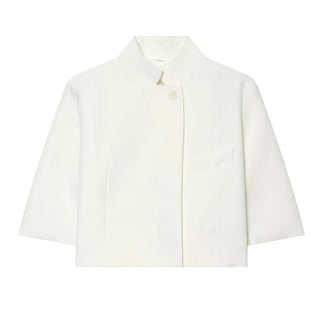 Stand Collar Cropped Wide Sleeve Blazer - Diva Melody