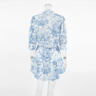 Stand Neck Top & High Waist Skirt Set - Diva Melody