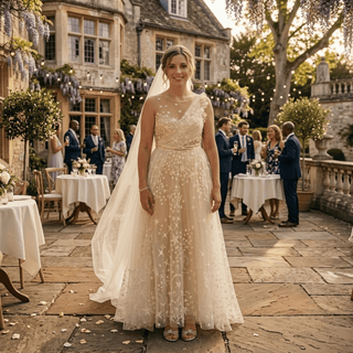 Starry Tulle A-Line Bridal Gown - Diva Melody