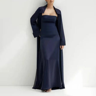 Strapless Maxi Dress and Sheer Duster Set - Diva Melody