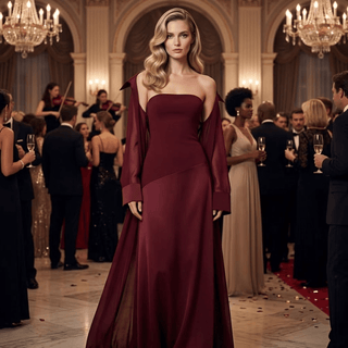 Strapless Maxi Dress and Sheer Duster Set - Diva Melody