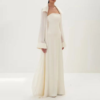 Strapless Maxi Dress and Sheer Duster Set - Diva Melody