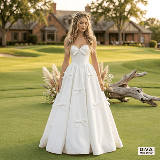 Strapless Satin Ball Gown Wedding Dress - Diva Melody