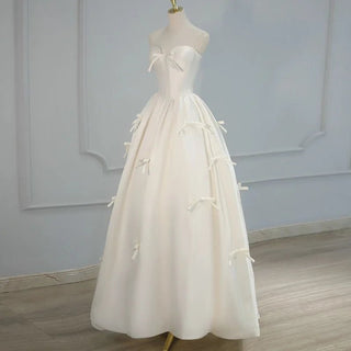Strapless Satin Ball Gown Wedding Dress - Diva Melody