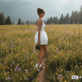Strapless Satin Mini Wedding Dress - Diva Melody