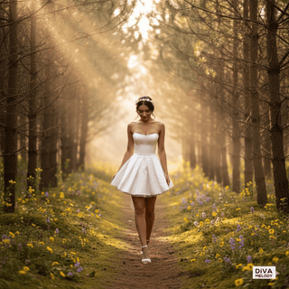 Strapless Satin Short Wedding Dress - Diva Melody