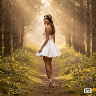 Strapless Satin Short Wedding Dress - Diva Melody