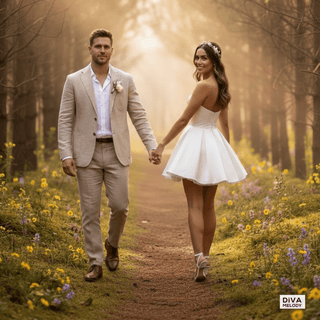 Strapless Satin Short Wedding Dress - Diva Melody