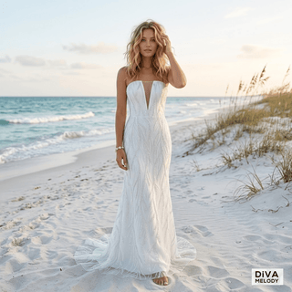Strapless Sequined Mermaid Gown - Diva Melody