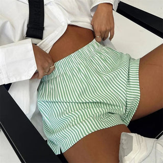 Striped Boxer Shorts with Elastic Waist - Diva Melody