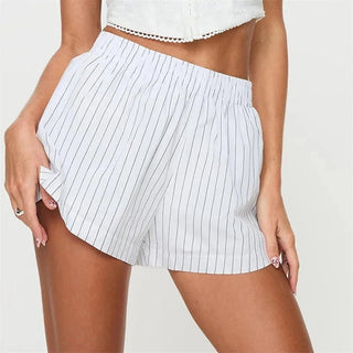 Striped Boxer Shorts with Elastic Waist - Diva Melody