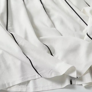 Striped U - Neck Long Dress - Diva Melody